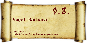 Vogel Barbara névjegykártya